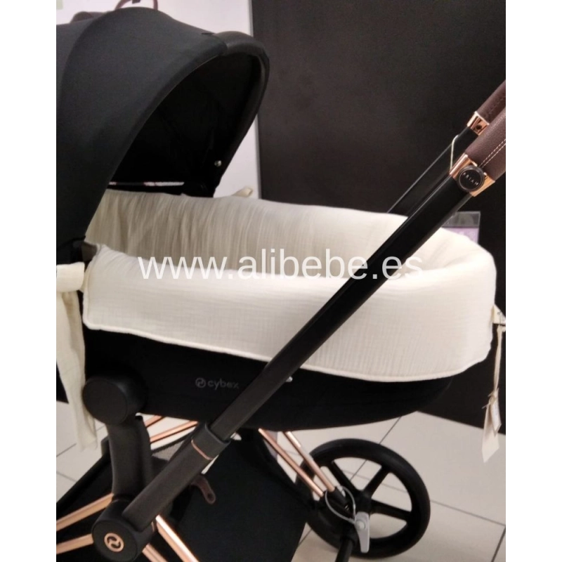 Funda Capazo Cybex Priam Gofre Bámbula de Giraffa Bianca e Blu Funda Capazo Cybex Priam Gofre Bámbula de Giraffa Bianca e Blu