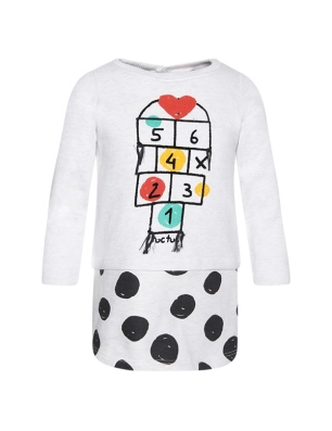 VESTIDO FELPA DETALLES NIÑA CHALKPAINT de Tuc Tuc