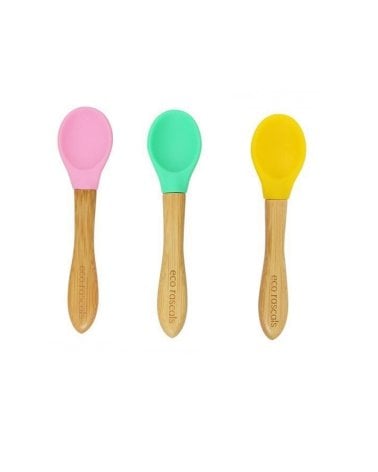 Cubiertos de Bambú de Eco Rascals Rosa / Verde / Amarillo