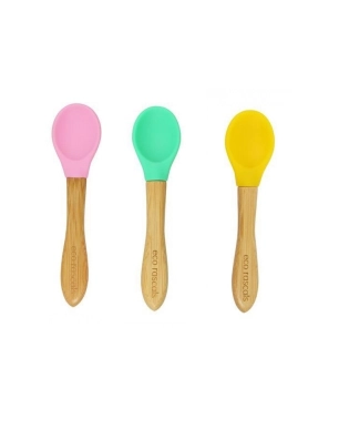 Cubiertos de Bambú de Eco Rascals Rosa / Verde / Amarillo