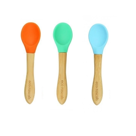 Cubiertos de Bambú de Eco Rascals Azul / Verde / Naranja