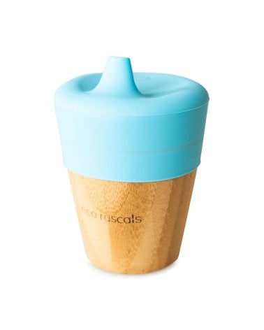 Vaso de Bambú 190ml con Tapa y tetina de Eco Rascals Azul
