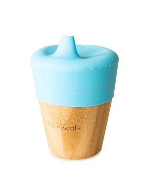 Vaso de Bambú 190ml con Tapa y tetina de Eco Rascals Azul