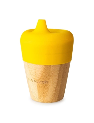 Vaso de Bambú 190ml con Tapa y tetina de Eco Rascals Amarillo