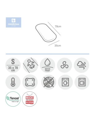 Sábana bajera ajustable impermeable para Capazo Cambrass