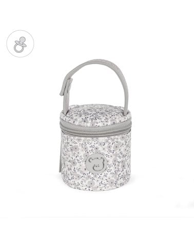 Portachupetes Flower Mellow de Pasito a Pasito gris