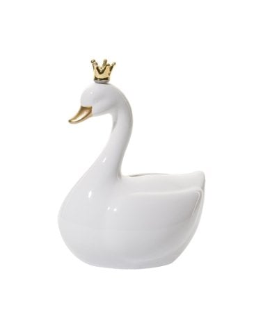 Hucha Cisne con Corona de Atmosphera blanco