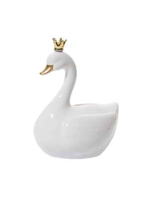 Hucha Cisne con Corona de Atmosphera blanco