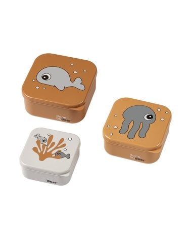 Set Caja de Snack Sea Friends Mostaza / Gris