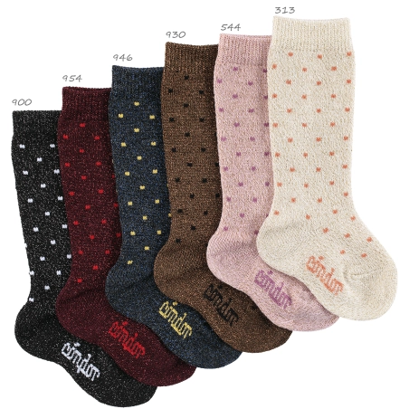 Calcetines altos lunares pequeños con brillo
