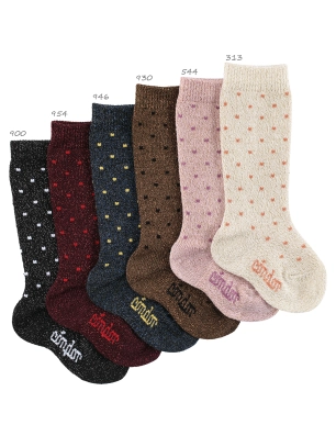Calcetines altos lunares pequeños con brillo