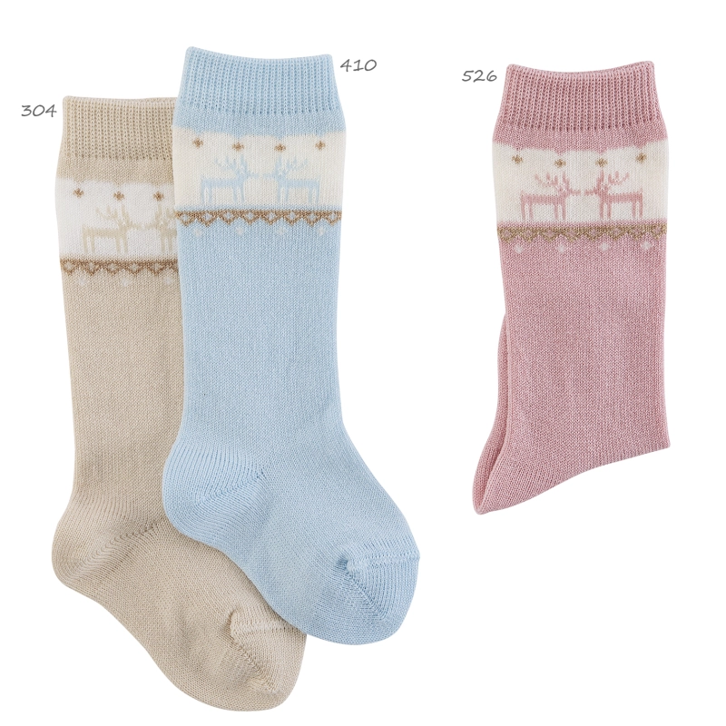 Calcetines Altos Fantasía Cenefa Renos de Condor