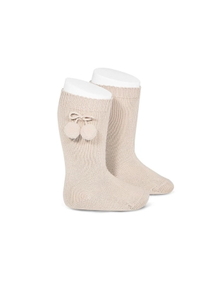 Calcetines Altos Alg. Calido Con Borlas Condor