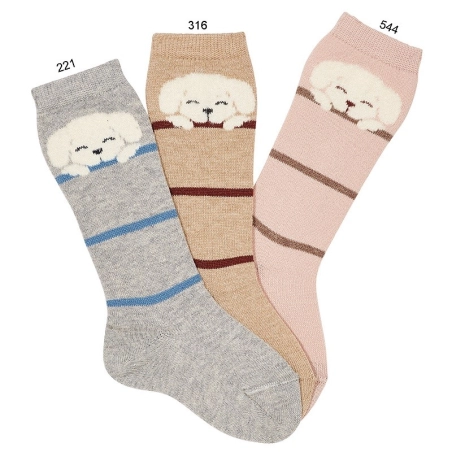 Calcetines Altos Fantasía Perrito Lista de Condor