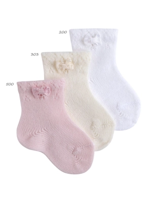 Calcetines Acrílicos Puño Calado con Lacito de Condor