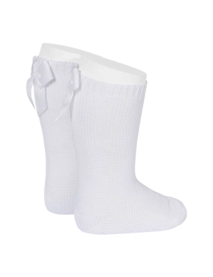 Calcetines Altos Punto Bobo Con Lazo de Condor