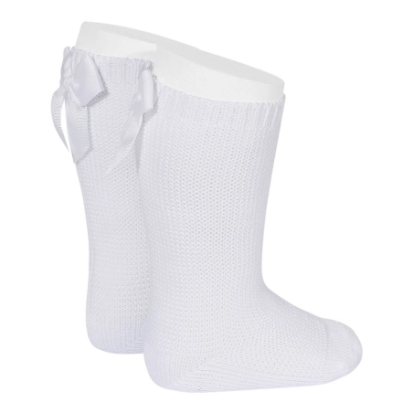 Calcetines Altos Punto Bobo Con Lazo de Condor