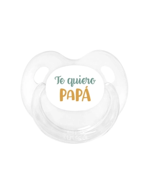 Chupete Retro Te Quiero Papá Transparente Mostaza de Tutete