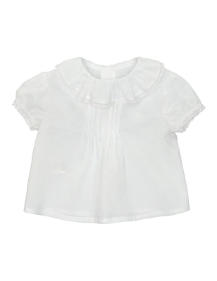 Camisa Manga Corta Niña Bordado Calado Martín Aranda