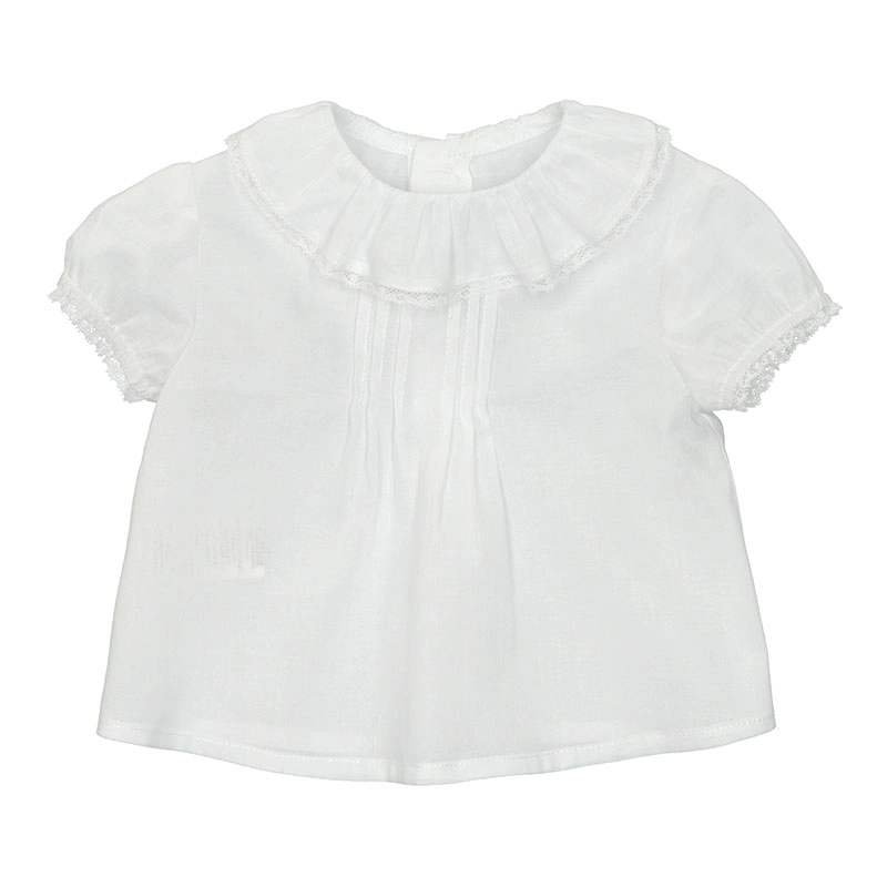 Camisa Manga Corta Niña Bordado Calado Martín Aranda