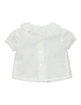 Camisa Manga Corta Niña Bordado Calado Martín Aranda