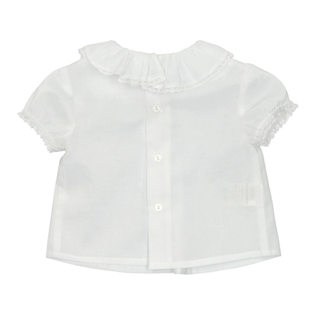 Camisa Manga Corta Niña Bordado Calado Martín Aranda