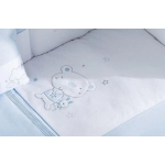 Nórdico cuna con Protector Osito Star de Pirulos Azul