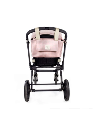Bolso Organizador Silla Paseo I Love Vichy de Walking Mum Rosa