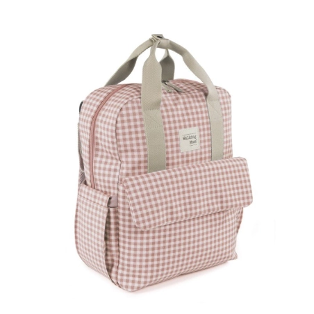 Mochila Maternal I Love Vichy de Walking Mum Rosa