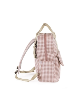 Mochila Maternal I Love Vichy de Walking Mum Rosa