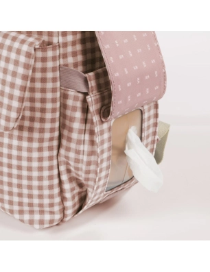Mochila Maternal I Love Vichy de Walking Mum Rosa