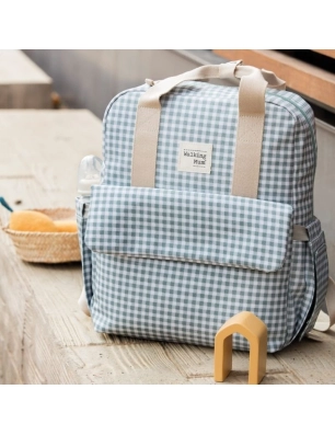 Mochila Maternal I Love Vichy de Walking Mum Verde