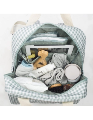 Mochila Maternal I Love Vichy de Walking Mum Verde