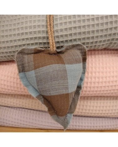 Colgante Corazón Big Vichy de Giraffa Bianca e Blu Menta