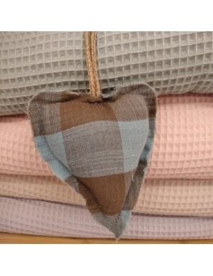 Colgante Corazón Big Vichy de Giraffa Bianca e Blu Menta