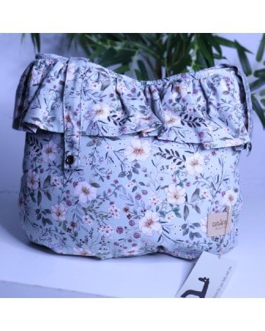 Bolso Panera Candela con Volante de Giraffa Bianca e Blu Mint