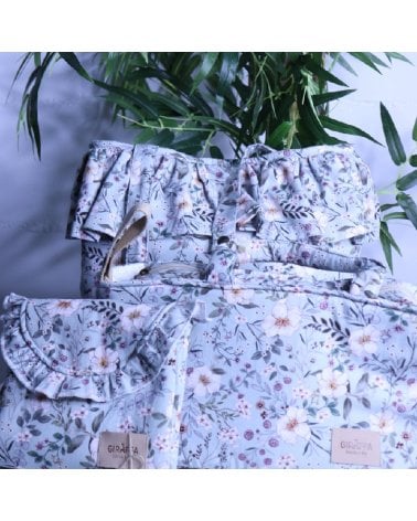 Bolso Panera Candela con Volante de Giraffa Bianca e Blu Mint