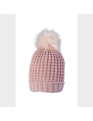 Gorro Pompon Niña Miralles Rosa