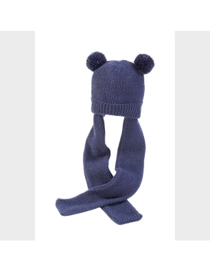 Gorro Punto Con Bufanda Miralles Marino