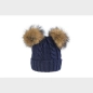 Gorro 2 Pompones Pelo Natural Miralles