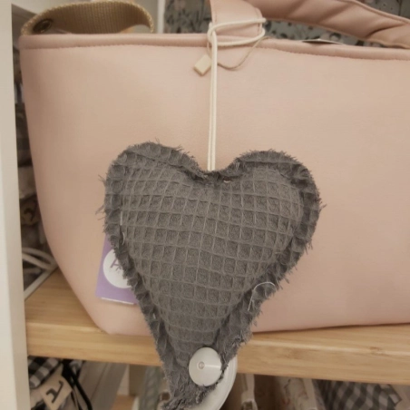 Colgante Corazón Only Giraffa de Giraffa Bianca e Blu Gofre Gris Oscuro
