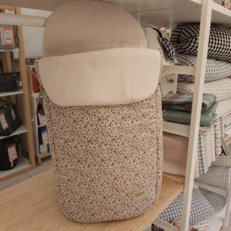 Saco Cuco Lily Interior Punto de Giraffa Bianca e Blu Flores