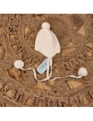 Gorro Pto. Bebe Pompones Miralles Beige