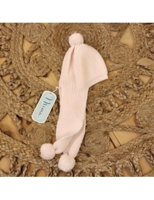 Gorro C/Bufanda Pto. Liso Bebe Miralles Rosa