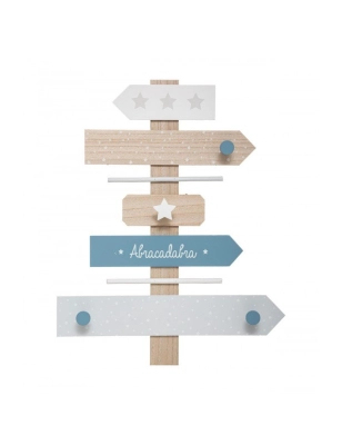 Perchero infantil decorativo de madera de Atmosphera Señal Azul