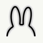 Silueta Miffy Negra de Atelier Pierre Pequeña