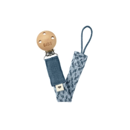 Sujeta Chupetes Trenzado de Bibs Petrol / Baby Blue