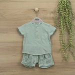 Conj.Pantalon Corto + Camiseta Aloha 40460 Babidu Verde