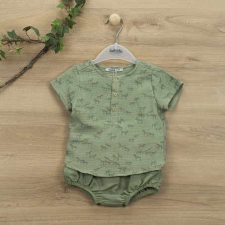 Conj.Ranita + Camiseta Safari 41483 Babidu Verde