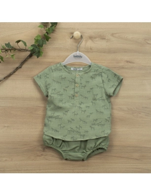Conj.Ranita + Camiseta Safari 41483 Babidu Verde